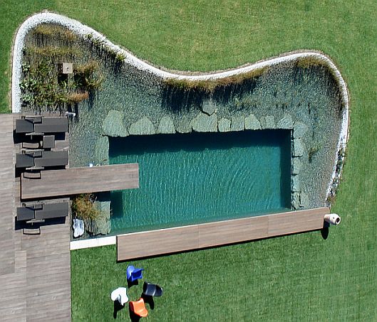 Villa Natural swimming pool landscape from the sky